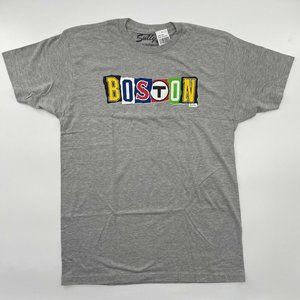 Sully's Boston Red Sox Gray "BOSTON" Graphic T-Shirt Short Sleeve Tee sz M NWT